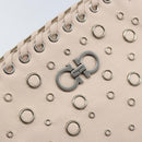 Salvatore Ferragamo Gancini Hand Bag Leather Pink Silver Auth gh1927-17
