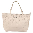 Salvatore Ferragamo Gancini Hand Bag Leather Pink Silver Auth gh1927-13