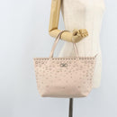 Salvatore Ferragamo Gancini Hand Bag Leather Pink Silver Auth gh1927-23