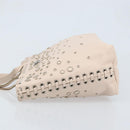 Salvatore Ferragamo Gancini Hand Bag Leather Pink Silver Auth gh1927-4