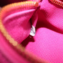 PRADA Canapa S Hand Bag Canvas Pink Gold Auth gh1928-11