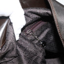 GUCCI Bamboo Shoulder Bag Nylon 2way Brown Silver 001 1781 1577 Auth gh1931-20