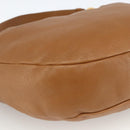 Salvatore Ferragamo Gancini Shoulder Bag Leather Brown Gold Auth gh1932-14