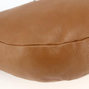 Salvatore Ferragamo Gancini Shoulder Bag Leather Brown Gold Auth gh1932-16