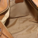 Salvatore Ferragamo Gancini Shoulder Bag Leather Brown Gold Auth gh1932-11