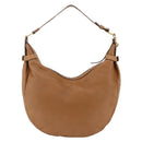 Salvatore Ferragamo Gancini Shoulder Bag Leather Brown Gold Auth gh1932-2