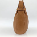 Salvatore Ferragamo Gancini Shoulder Bag Leather Brown Gold Auth gh1932-4