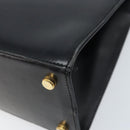 Salvatore Ferragamo Vala Hand Bag Leather Black Gold Auth gh1933-15