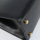 Salvatore Ferragamo Vala Hand Bag Leather Black Gold Auth gh1933-16
