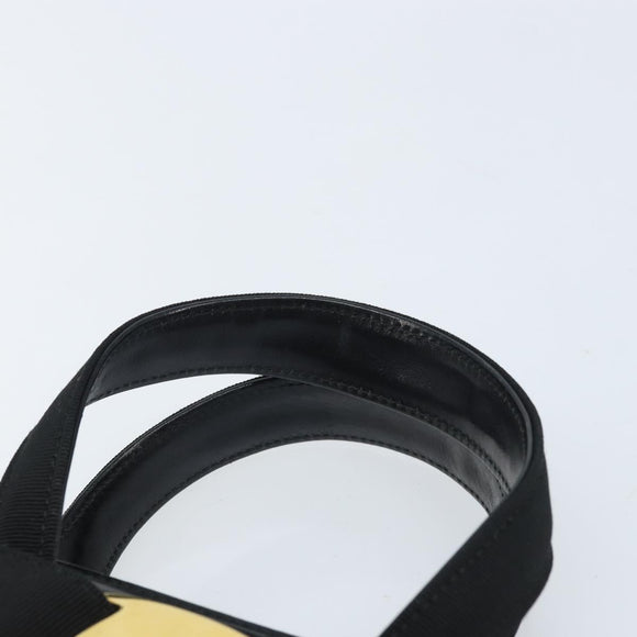 Salvatore Ferragamo Vala Hand Bag Leather Black Gold Auth gh1933