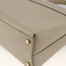 Salvatore Ferragamo Gancini Hand Bag Leather Beige Gold Auth gh1934-12