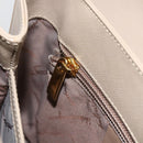 Salvatore Ferragamo Gancini Hand Bag Leather Beige Gold Auth gh1934-19