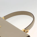 Salvatore Ferragamo Gancini Hand Bag Leather Beige Gold Auth gh1934-8
