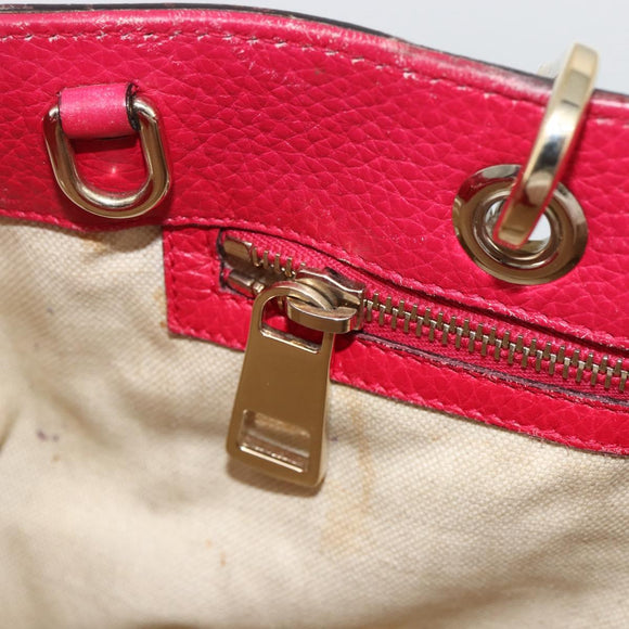 GUCCI Bamboo Hand Bag Leather Pink Gold 323660 Auth gh1935