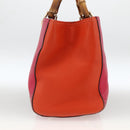 GUCCI Bamboo Hand Bag Leather Pink Gold 323660 Auth gh1935-5