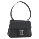 Salvatore Ferragamo Vala Shoulder Bag PVC Canvas Black Silver Auth gh1939-1