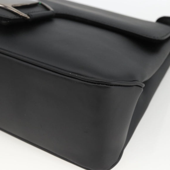 Salvatore Ferragamo Vala Shoulder Bag PVC Canvas Black Silver Auth gh1939