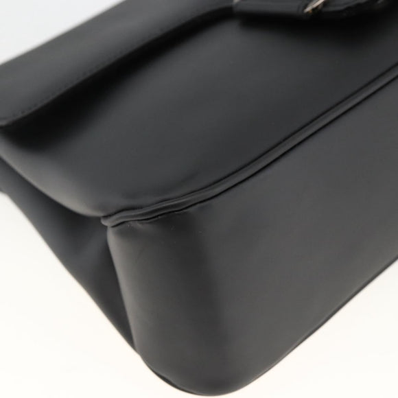 Salvatore Ferragamo Vala Shoulder Bag PVC Canvas Black Silver Auth gh1939
