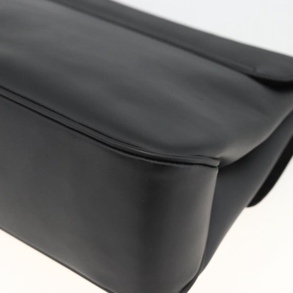 Salvatore Ferragamo Vala Shoulder Bag PVC Canvas Black Silver Auth gh1939
