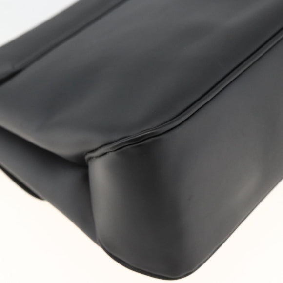 Salvatore Ferragamo Vala Shoulder Bag PVC Canvas Black Silver Auth gh1939