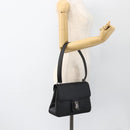 Salvatore Ferragamo Vala Shoulder Bag PVC Canvas Black Silver Auth gh1939-22