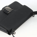 Salvatore Ferragamo Vala Shoulder Bag PVC Canvas Black Silver Auth gh1939-6