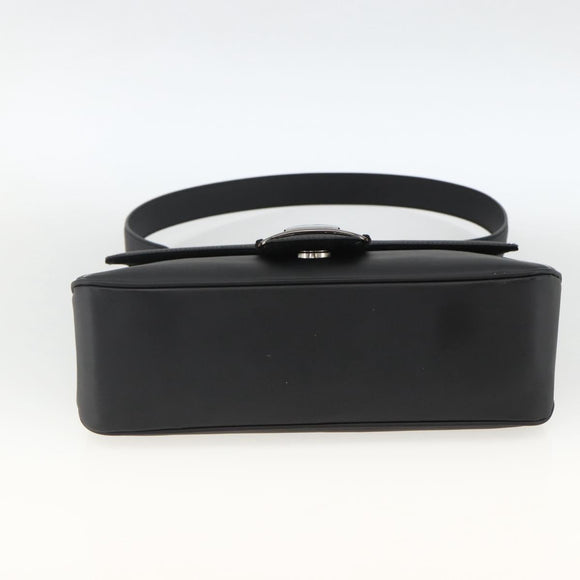 Salvatore Ferragamo Vala Shoulder Bag PVC Canvas Black Silver Auth gh1939