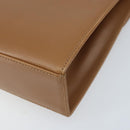 Salvatore Ferragamo Gancini Shoulder Bag Leather Brown Gold Auth gh1940-15
