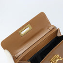 Salvatore Ferragamo Gancini Shoulder Bag Leather Brown Gold Auth gh1940-18