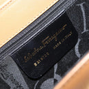 Salvatore Ferragamo Gancini Shoulder Bag Leather Brown Gold Auth gh1940-12