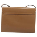 Salvatore Ferragamo Gancini Shoulder Bag Leather Brown Gold Auth gh1940-2