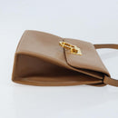 Salvatore Ferragamo Gancini Shoulder Bag Leather Brown Gold Auth gh1940-3