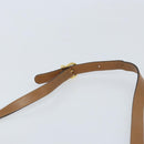 Salvatore Ferragamo Gancini Shoulder Bag Leather Brown Gold Auth gh1940-8