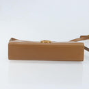 Salvatore Ferragamo Gancini Shoulder Bag Leather Brown Gold Auth gh1940-5
