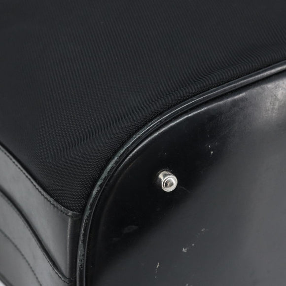 GUCCI Bamboo Hand Bag Nylon Black Silver 001 2855 1657 Auth gh1942