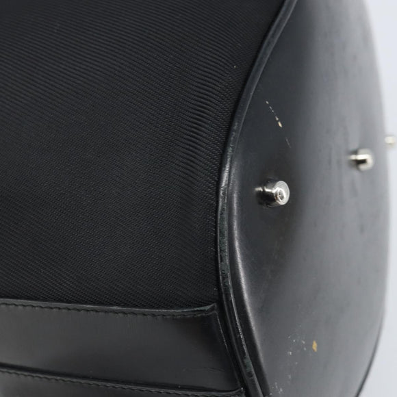 GUCCI Bamboo Hand Bag Nylon Black Silver 001 2855 1657 Auth gh1942