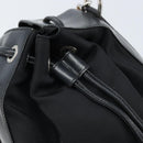 GUCCI Bamboo Hand Bag Nylon Black Silver 001 2855 1657 Auth gh1942-14