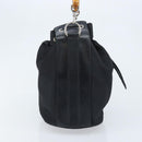 GUCCI Bamboo Hand Bag Nylon Black Silver 001 2855 1657 Auth gh1942-5