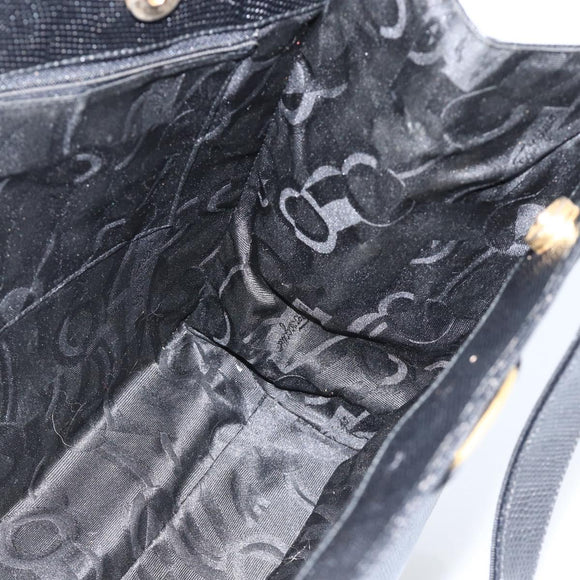Salvatore Ferragamo Vala Tote Bag Leather Black Gold Auth gh1943