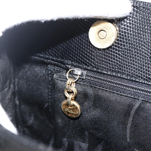 Salvatore Ferragamo Vala Tote Bag Leather Black Gold Auth gh1943