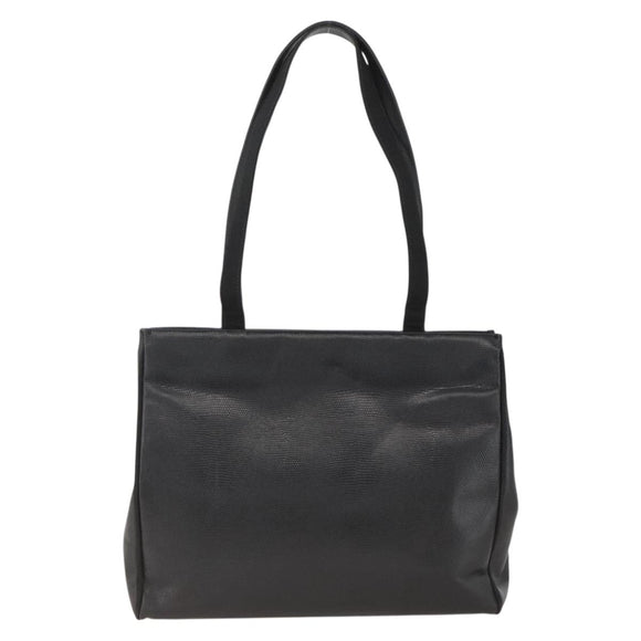 Salvatore Ferragamo Vala Tote Bag Leather Black Gold Auth gh1943