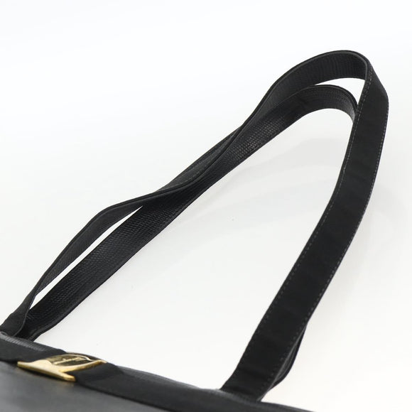 Salvatore Ferragamo Vala Tote Bag Leather Black Gold Auth gh1943