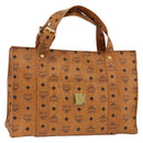 MCM Logogram Vicetos Shoulder Bag PVC Brown Gold Auth gh1945-1