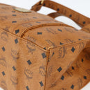 MCM Logogram Vicetos Shoulder Bag PVC Brown Gold Auth gh1945-9
