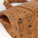 MCM Logogram Vicetos Shoulder Bag PVC Brown Gold Auth gh1945-14