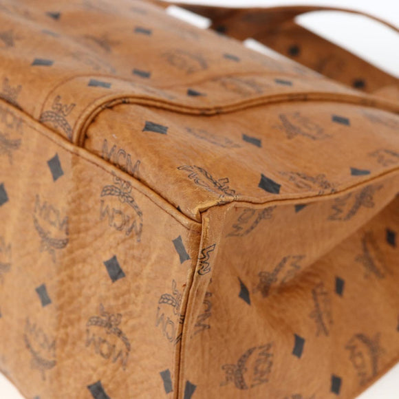 MCM Logogram Vicetos Shoulder Bag PVC Brown Gold Auth gh1945