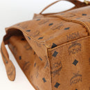 MCM Logogram Vicetos Shoulder Bag PVC Brown Gold Auth gh1945-16