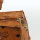 MCM Logogram Vicetos Shoulder Bag PVC Brown Gold Auth gh1945-10