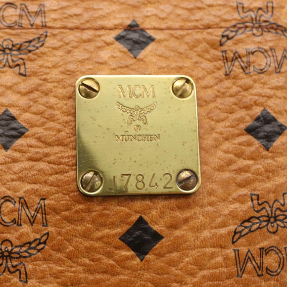 MCM Logogram Vicetos Shoulder Bag PVC Brown Gold Auth gh1945