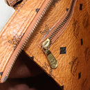 MCM Logogram Vicetos Shoulder Bag PVC Brown Gold Auth gh1945-19